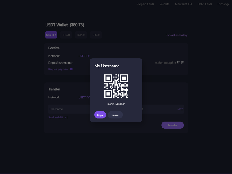USDTIFY project screenshot